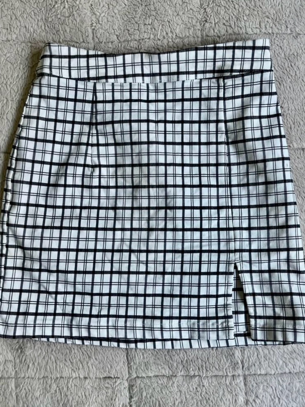 Classic Preppy Garage Black & White Gingham High Waisted Mini Skirt Size S